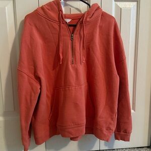 Time and Tru Coral Half-Zip Hoodie